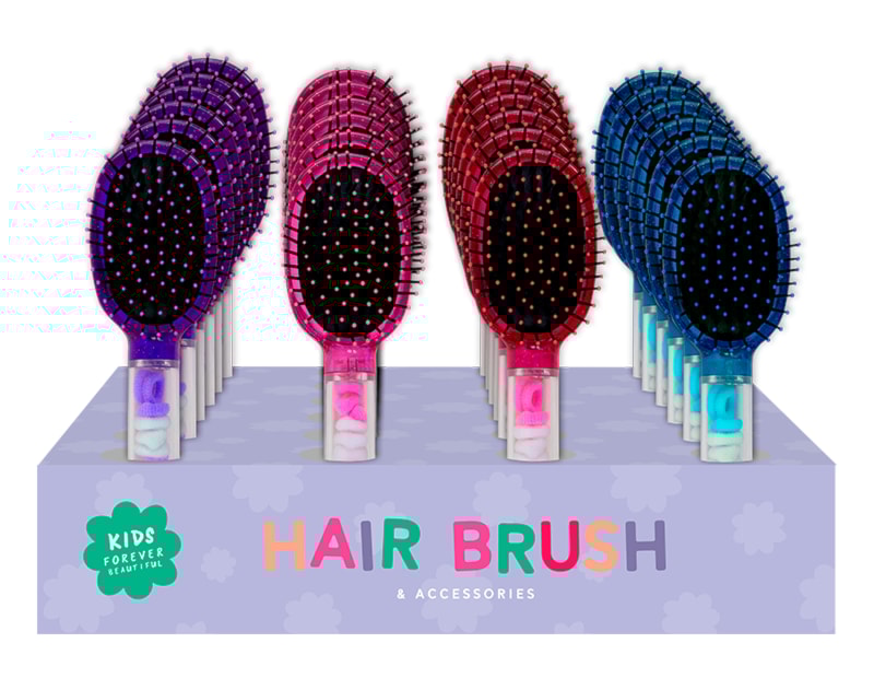 Wholesale Hair Brushes & Accessories Hair Brush with Hair Accessories PDQ