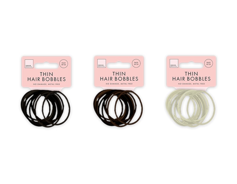 Wholesale Natural Thin Hair Bobbles 20pk Wholesale Natural Thin Hair Bobbles 20pk