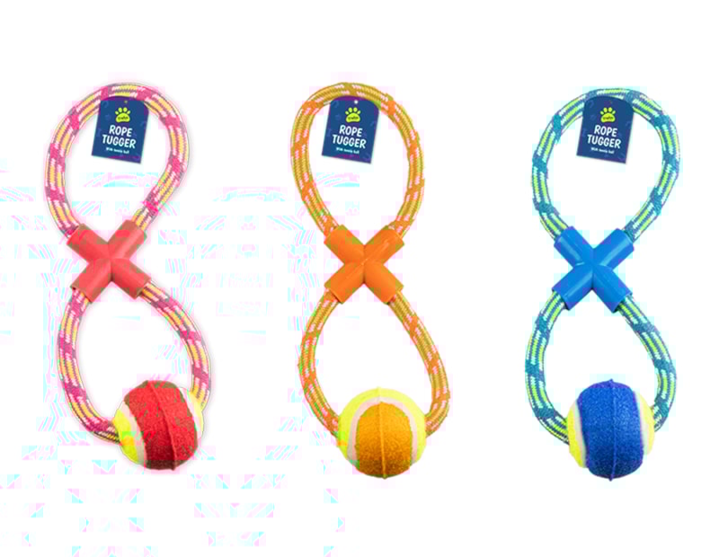 Wholesale Rope Dog Pull & Tug Toy With Ball Wholesale Rope Dog Pull & Tug Toy With Ball
