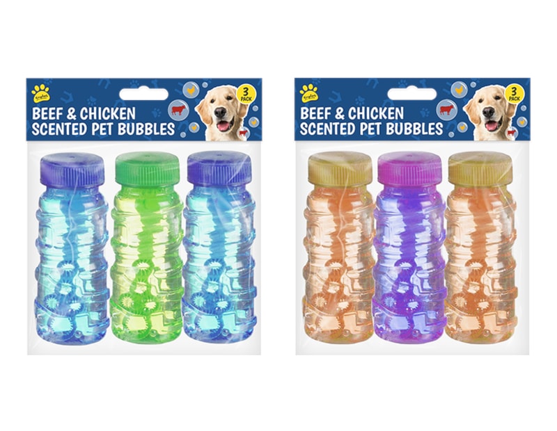 Beef & Chicken Scented Pet Bubbles 3pk Beef & Chicken Scented Pet Bubbles 3pk