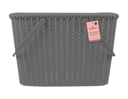 Wholesale Plastic Woven Effect Basket With Handles 8L Wholesale Plastic Woven Effect Basket With Handles 8L
