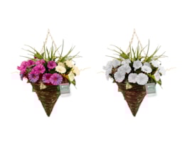 Wholesale Pointed Artificial Petunia Hanging Basket Wholesale Pointed Artificial Petunia Hanging Basket