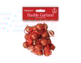 Wholesale Christmas Red Bauble Garland | Bulk Buy Christmas Decorations Wholesale Christmas Red Bauble Garland