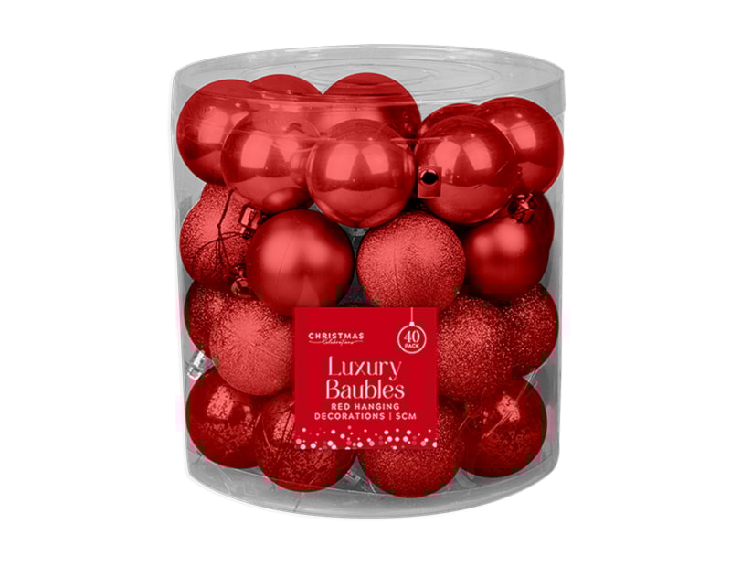 Wholesale Red Luxury Assorted Baubles | Bulk Buy Christmas Decorations Wholesale Red Luxury Assorted Baubles | Bulk Buy Christmas Decorations