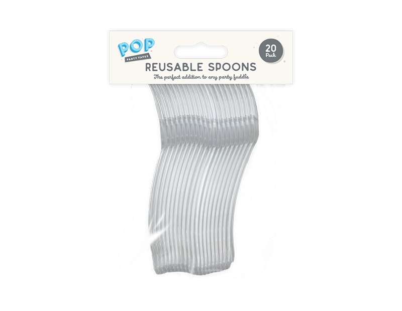 Wholesale Reusable Plastic Spoons 20pk Wholesale Reusable Plastic Spoons 20pk