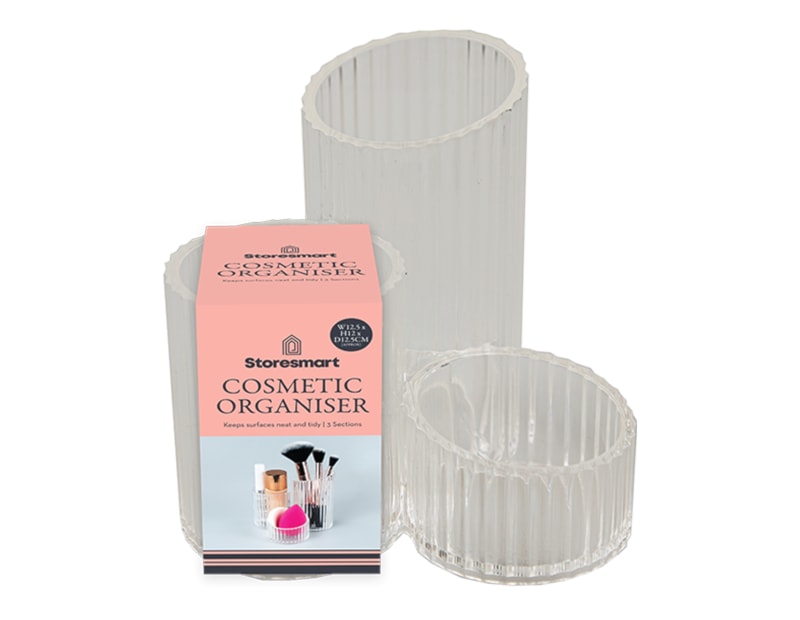 Wholesale Ribbed 3 Section Cosmetic Organiser Wholesale Ribbed 3 Section Cosmetic Organiser