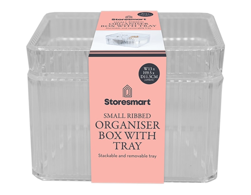 Wholesale Small Ribbed Organiser Box with Tray Wholesale Small Ribbed Organiser Box with Tray