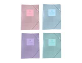 Wholesale Pastel A4 Ribbed Elasticated Folder Wholesale Pastel A4 Ribbed Elasticated Folder