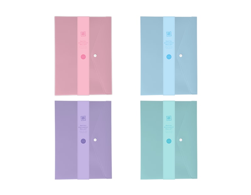Wholesale Pastel Document Wallets 4pk Wholesale Pastel Document Wallets 4pk