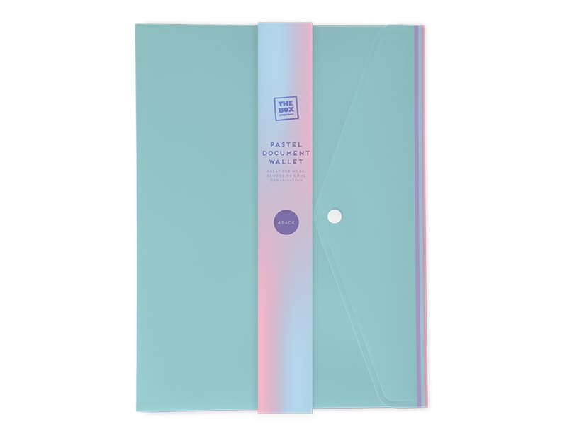 Wholesale Pastel Document Wallets 4pk Wholesale Pastel Document Wallets 4pk
