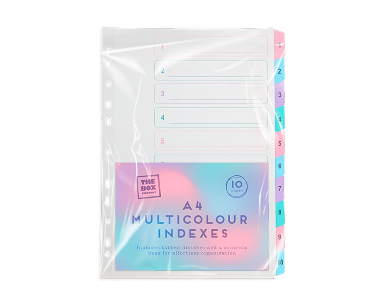 Wholesale A4 Multicoloured Indexes Wholesale A4 Multicoloured Indexes
