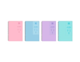 Wholesale Pastel A4 Wiro PP Notebook - 200 pages - 80gsm