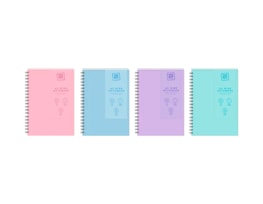 Wholesale Pastel A5 Wiro PP Notebook - 200 pages - 80gsm