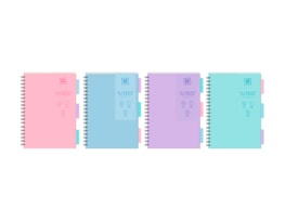 Wholesale Pastel A4 PP Subject Notebook - 200 pages - 80gsm Wholesale Pastel A4 PP Subject Notebook - 200 pages - 80gsm