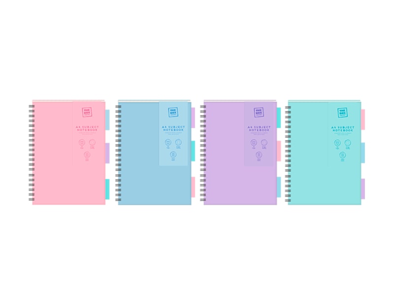 Wholesale Pastel A4 PP Subject Notebook - 200 pages - 80gsm Wholesale Pastel A4 PP Subject Notebook - 200 pages - 80gsm