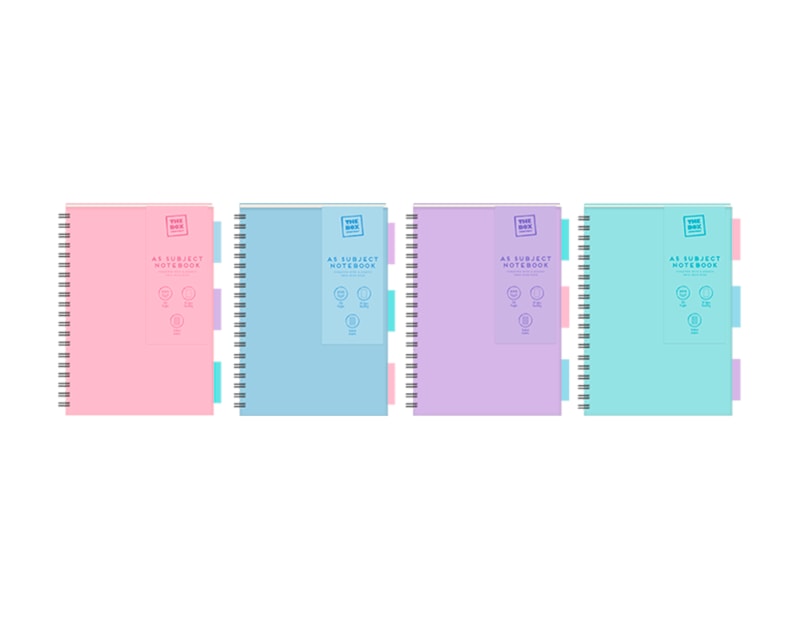 Wholesale Pastel A5 PP Subject Notebook - 200 pages