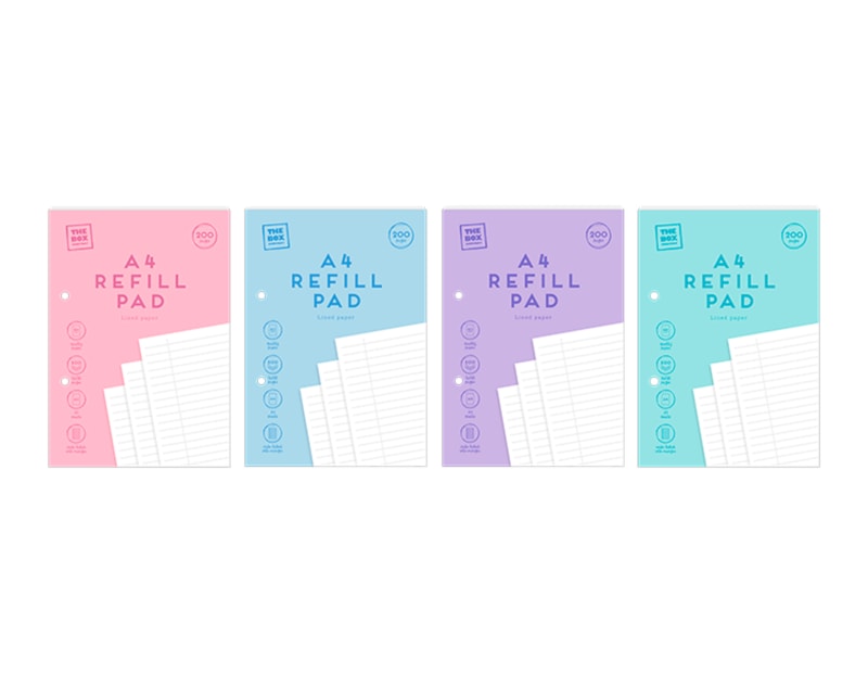 Wholesale Pastel A4 Refill Pad - 200 pages - 80gsm