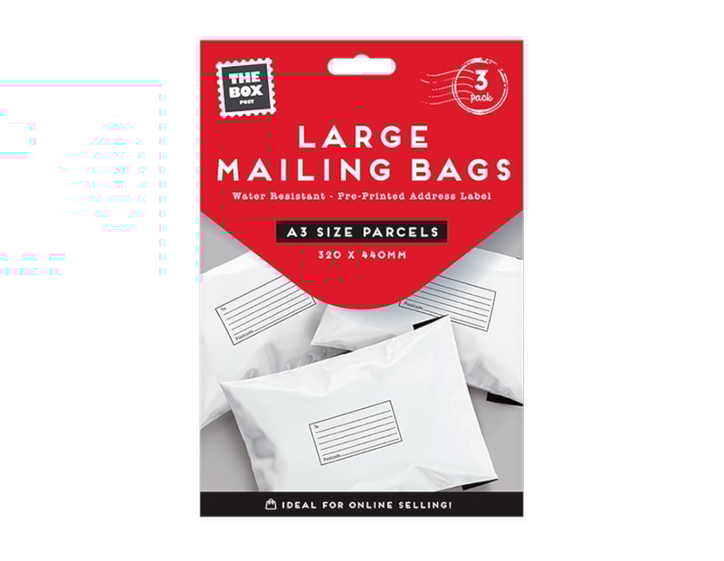 Wholesale Large Mail Bags 320 x 440mm - 3pk