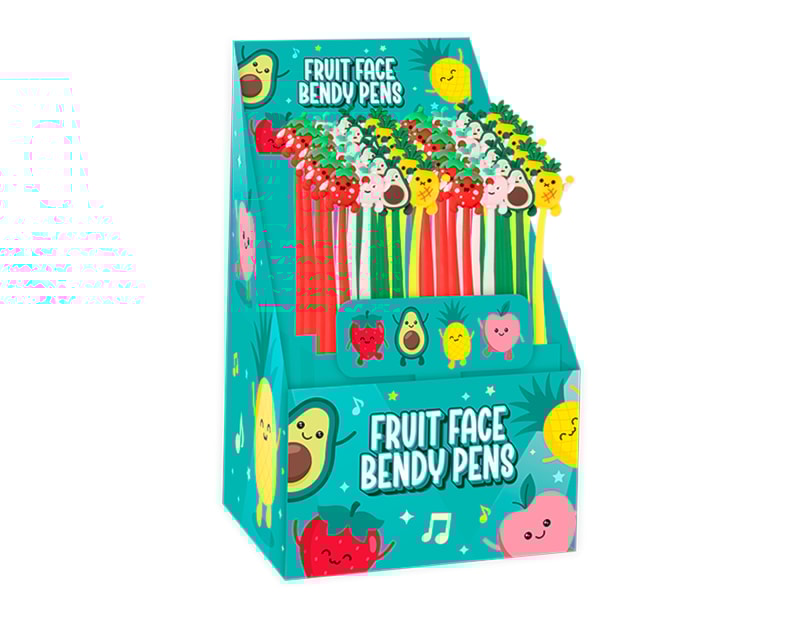 Wholesale Fruit Face Bendy Pens CDU Wholesale Fruit Face Bendy Pens CDU