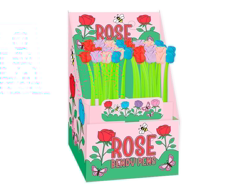 Wholesale Rose Bendy Pens CDU Wholesale Rose Bendy Pens CDU