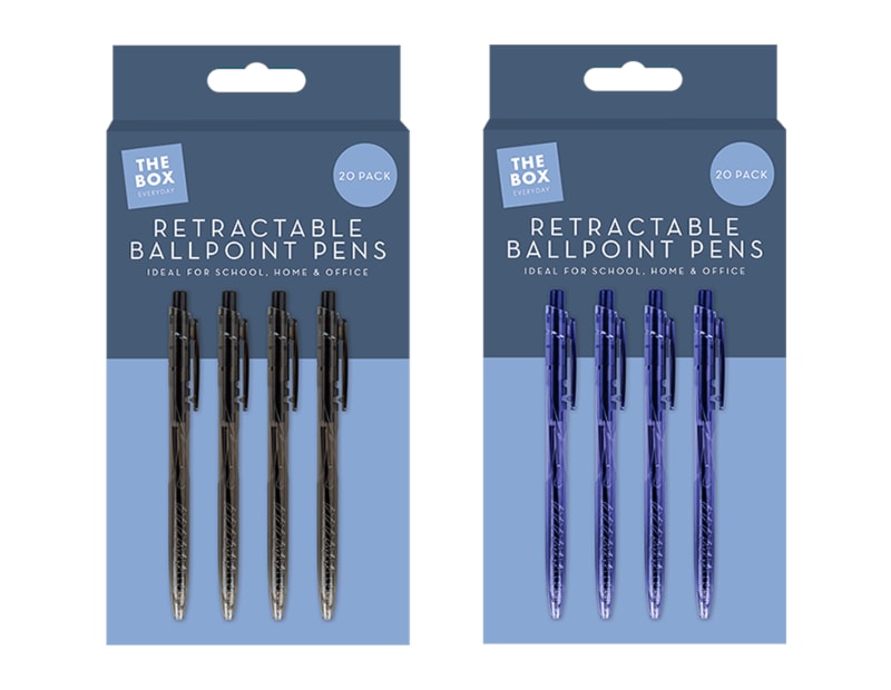 Wholesale Retractable Ballpoint Pens 20pk
