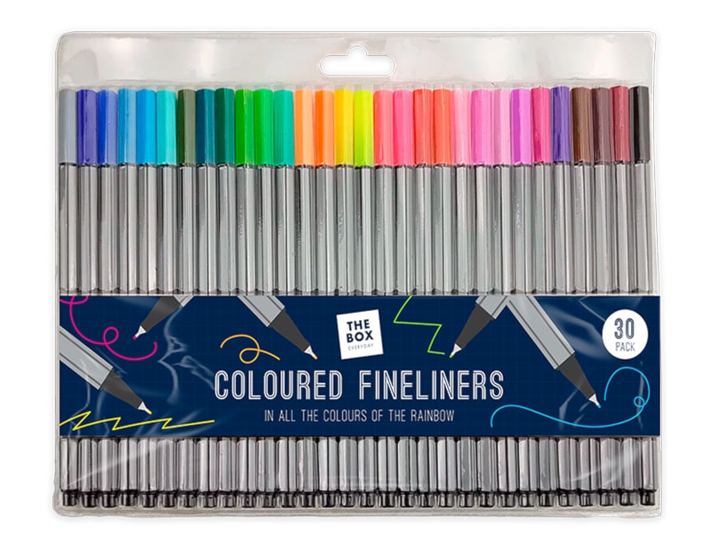 Wholesale Assorted Coloured Fineliners 30pk Wholesale Assorted Coloured Fineliners 30pk