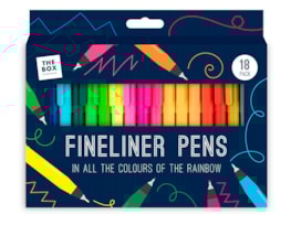 Wholesale Assorted Coloured Fineliners 18pk