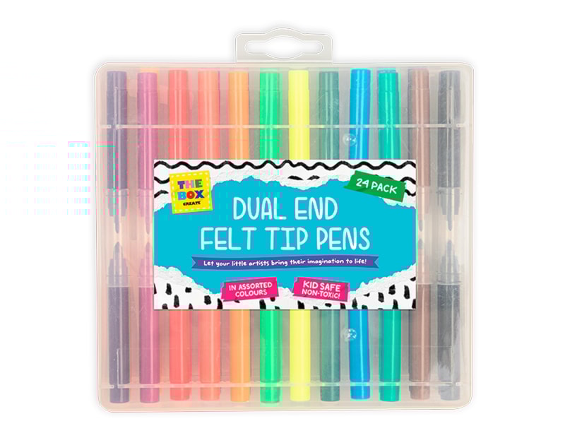 Wholesale Dual End Felt Tip Pens 24pk Wholesale Dual End Felt Tip Pens 24pk