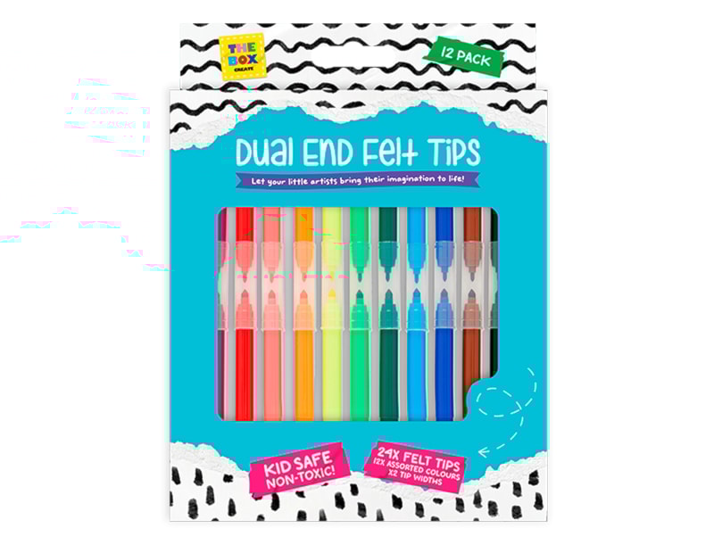 Wholesale Dual End Felt Tip Pens 12pk Wholesale Dual End Felt Tip Pens 12pk