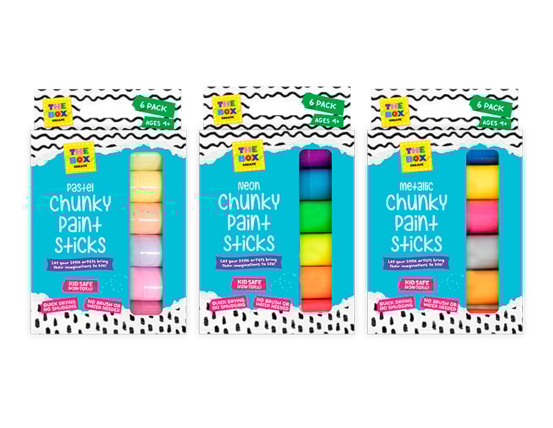 Wholesale Chunky Paint Sticks 6pk