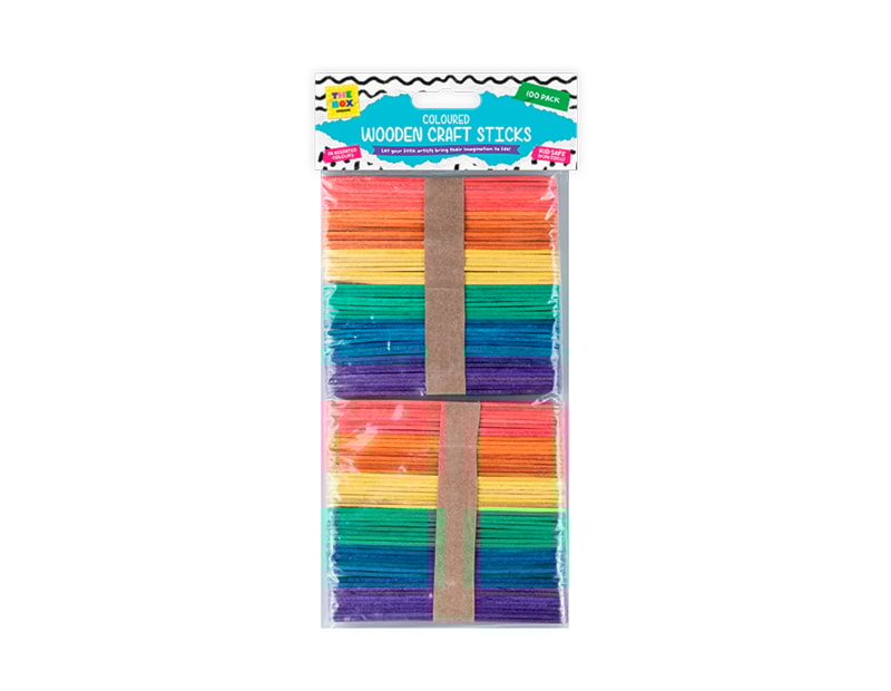Wholesale Coloured Wooden Craft Sticks 100pk Wholesale Coloured Wooden Craft Sticks 100pk