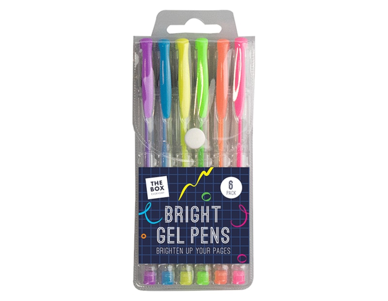 Wholesale Bright Gel Pens - 6 Pack Wholesale Bright Gel Pens - 6 Pack
