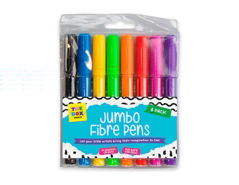 Wholesale Jumbo Fibre Pens - 8 Pack Wholesale Jumbo Fibre Pens - 8 Pack