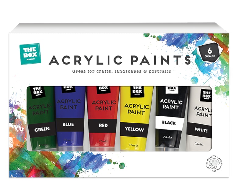 Wholesale Acrylic Paints 75ml 6pk Wholesale Acrylic Paints 75ml 6pk