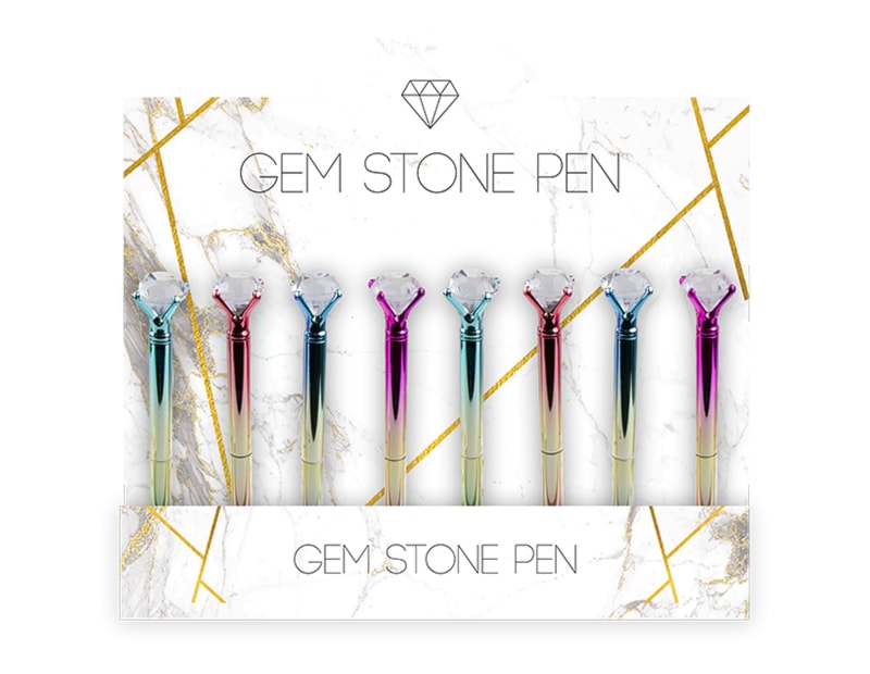 Wholesale Iridescent Gem stone pen CDU Wholesale Iridescent Gem stone pen CDU