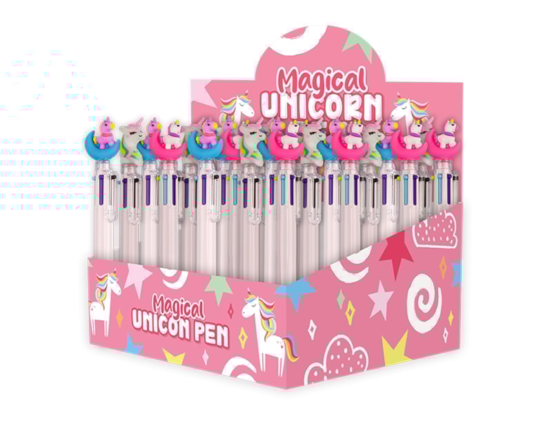 Wholesale Unicorn Novelty 6 Colour Ballpoint Pen CDU Wholesale Unicorn Novelty 6 Colour Ballpoint Pen CDU