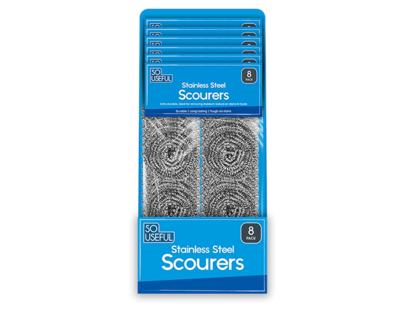 Wholesale Stainless Steel Scourers 8pk CDU Wholesale Stainless Steel Scourers 8pk CDU