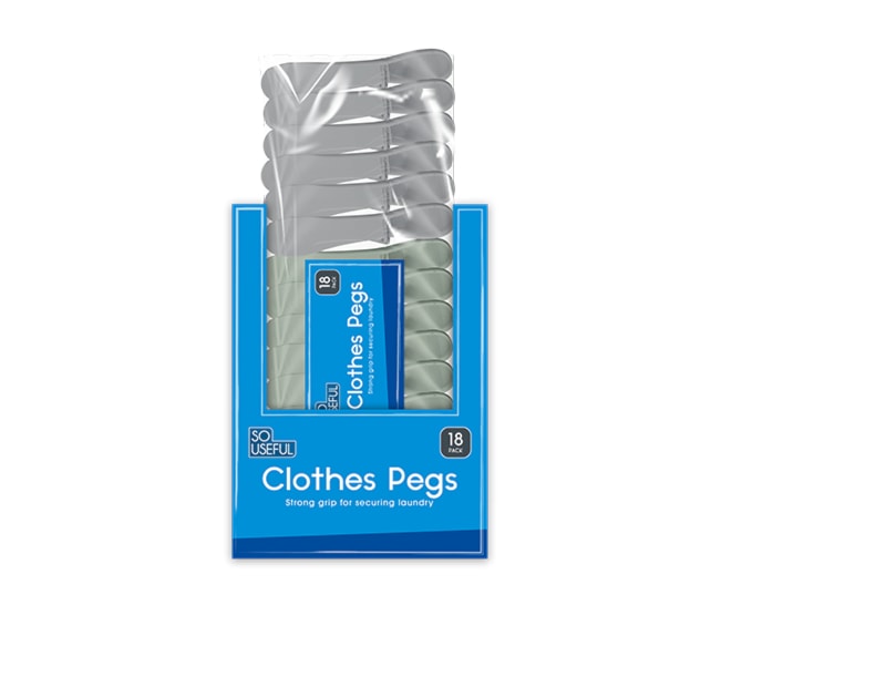 Wholesale Strong Grip Clothes Pegs 18pk CDU Wholesale Strong Grip Clothes Pegs 18pk CDU
