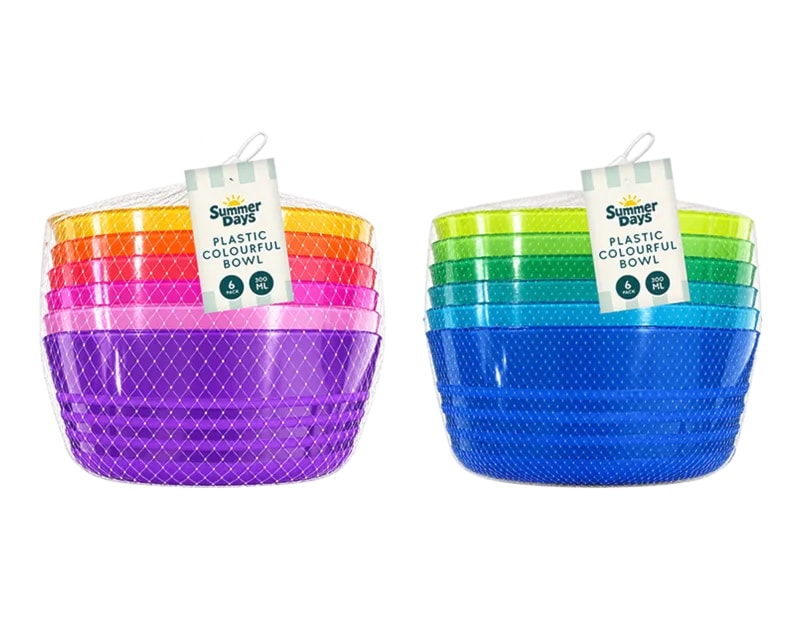 Wholesale Plastic Colourful Bowl 300ml 6PK Wholesale Plastic Colourful Bowl 300ml 6PK