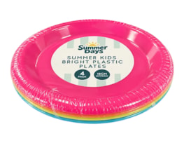 Wholesale Summer Kids Bright Plastic Plates Dia 18cm 4pk Wholesale Summer Kids Bright Plastic Plates Dia 18cm 4pk