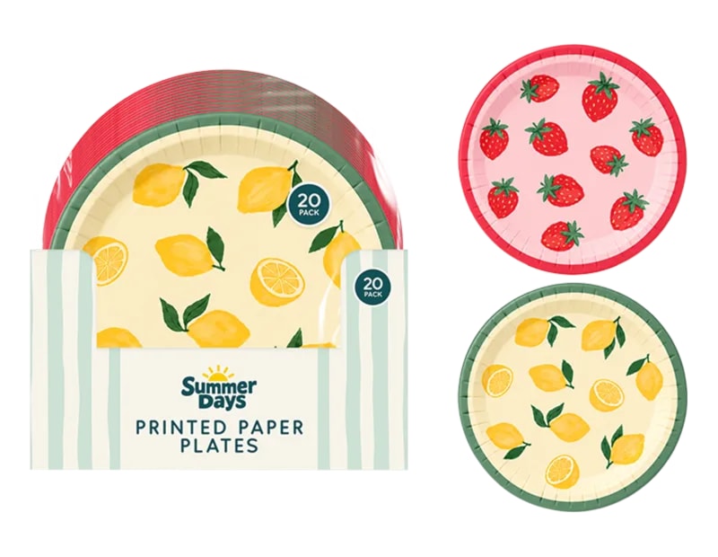 Wholesale Summer Printed Paper Plates 20pk CDU Wholesale Summer Printed Paper Plates 20pk CDU