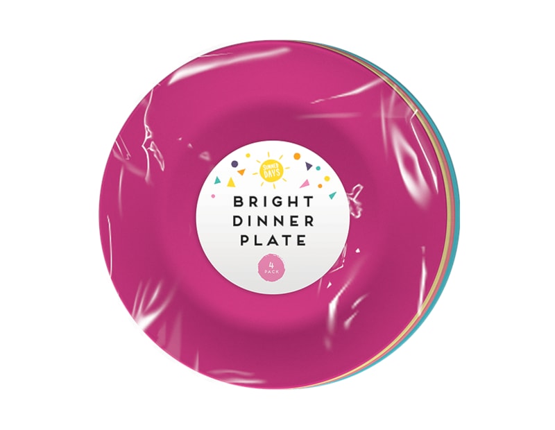 Bright Plastic Dinner Plate Dia 25cm 4pk Bright Plastic Dinner Plate Dia 25cm 4pk