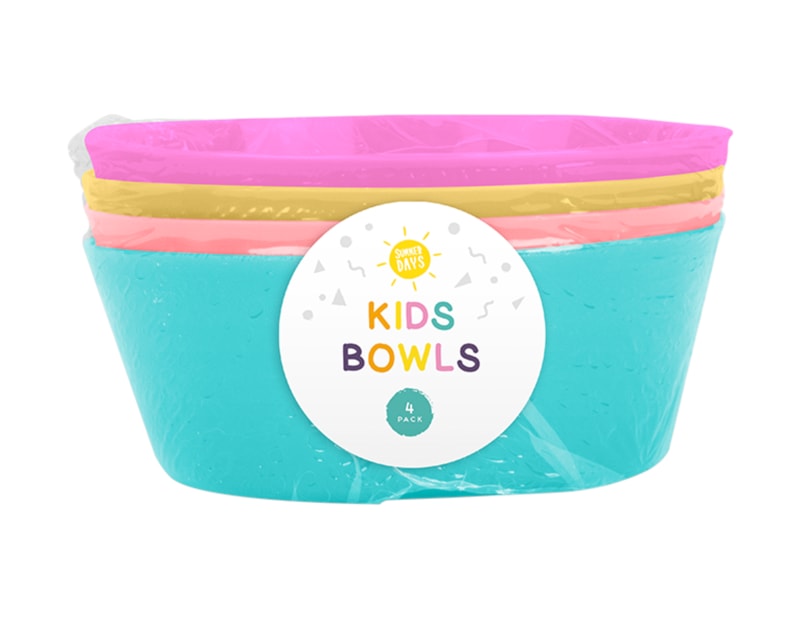 Kids Bright Plastic Bowls Dia 12cm 4pk Kids Bright Plastic Bowls Dia 12cm 4pk