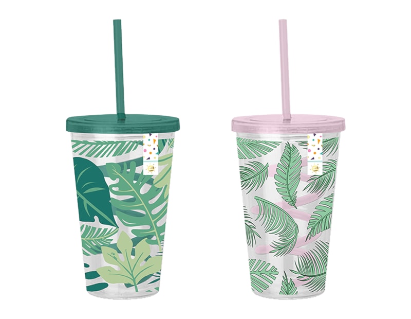 Wholesale Summer Party Leaf Cup & Swirly Straw Wholesale Summer Party Leaf Cup & Swirly Straw