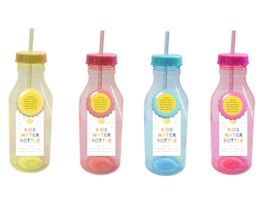 Kid's Water Bottle With Swirly Straw 550ml Kid's Water Bottle With Swirly Straw 550ml