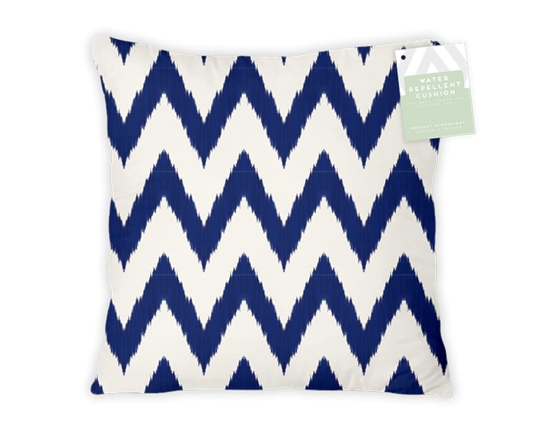 Wholesale Summer Zig Zag Navy Printed Water Repellent Outdoor Cushion Wholesale Summer Zig Zag Navy Printed Water Repellent Outdoor Cushion