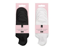 Wholesale Ladies No Show Trainer Socks with Silicone Heel