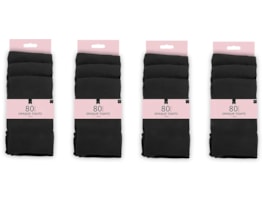 Wholesale Ladies 80 Denier Black Opaque Tights 3pk
