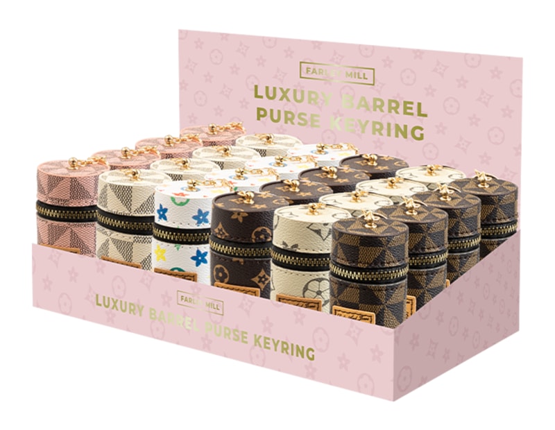 Wholesale Luxury Barrel Purse Keyring CDU Wholesale Luxury Barrel Purse Keyring CDU