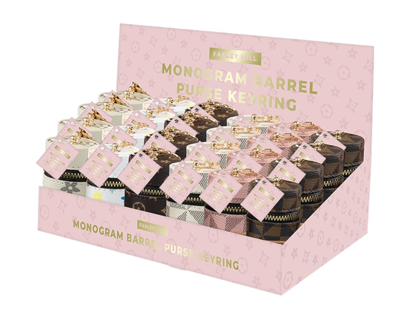 Wholesale Luxury Barrel Purse Keyring CDU Wholesale Luxury Barrel Purse Keyring CDU